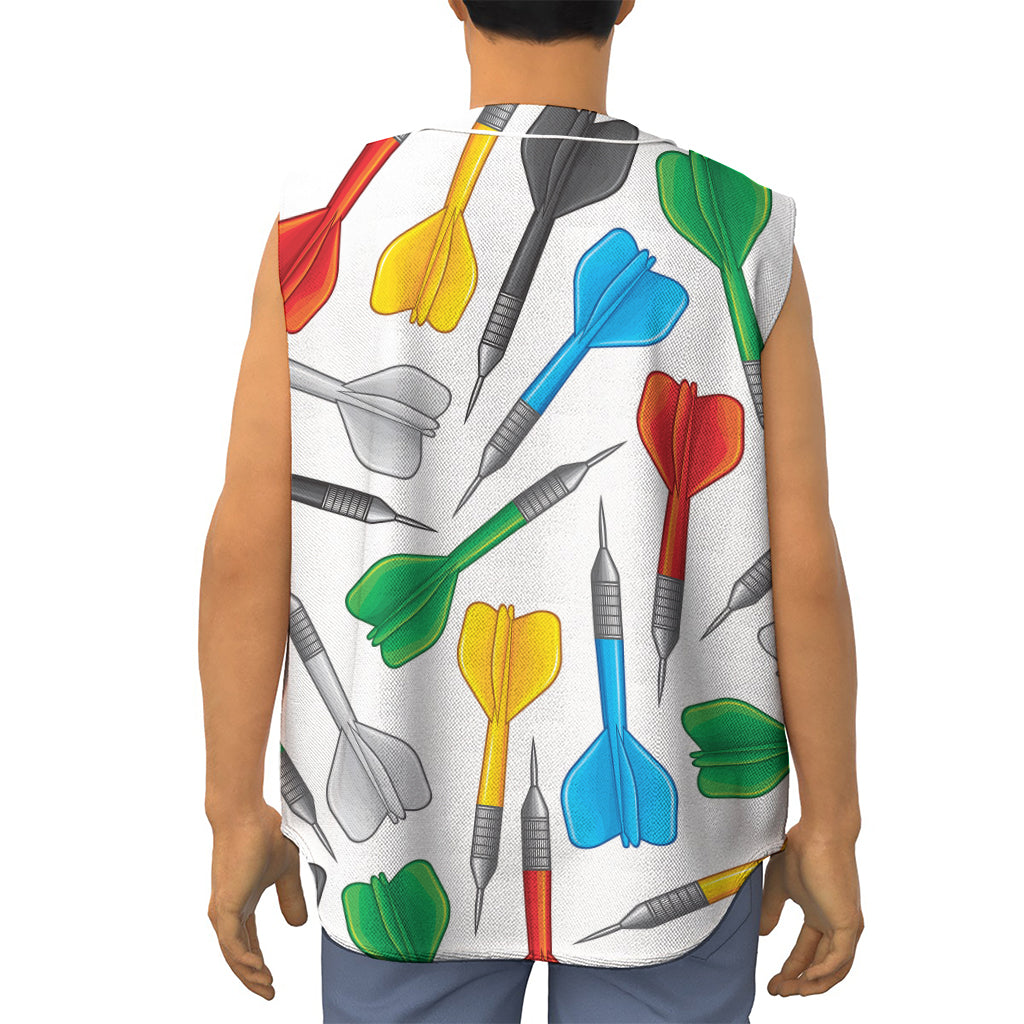 Colorful Darts Pattern Print Sleeveless Baseball Jersey