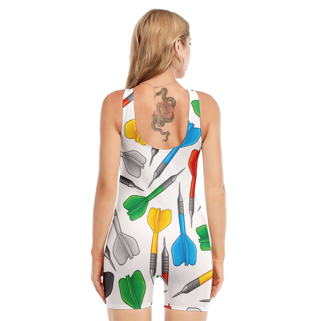 Colorful Darts Pattern Print Sleeveless One Piece Swimsuit