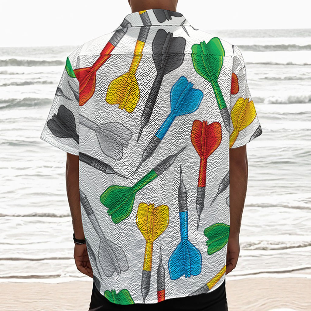 Colorful Darts Pattern Print Textured Short Sleeve Shirt