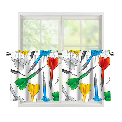 Colorful Darts Pattern Print Tier Curtains