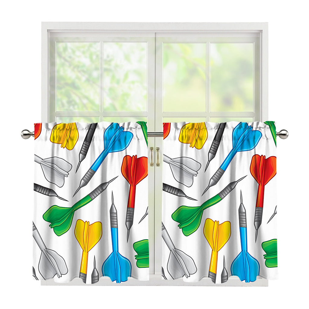 Colorful Darts Pattern Print Tier Curtains