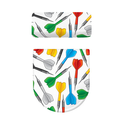 Colorful Darts Pattern Print Toilet Lid And Tank Cover Set