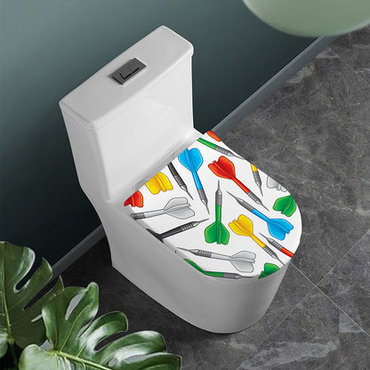 Colorful Darts Pattern Print Toilet Lid Cover