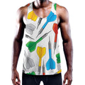 Colorful Darts Pattern Print Men's Workout Tank Top