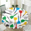 Colorful Darts Pattern Print Waterproof Round Tablecloth
