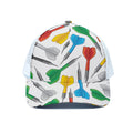 Colorful Darts Pattern Print White Mesh Trucker Hat