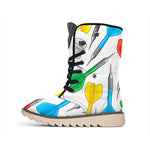 Colorful Darts Pattern Print Winter Boots