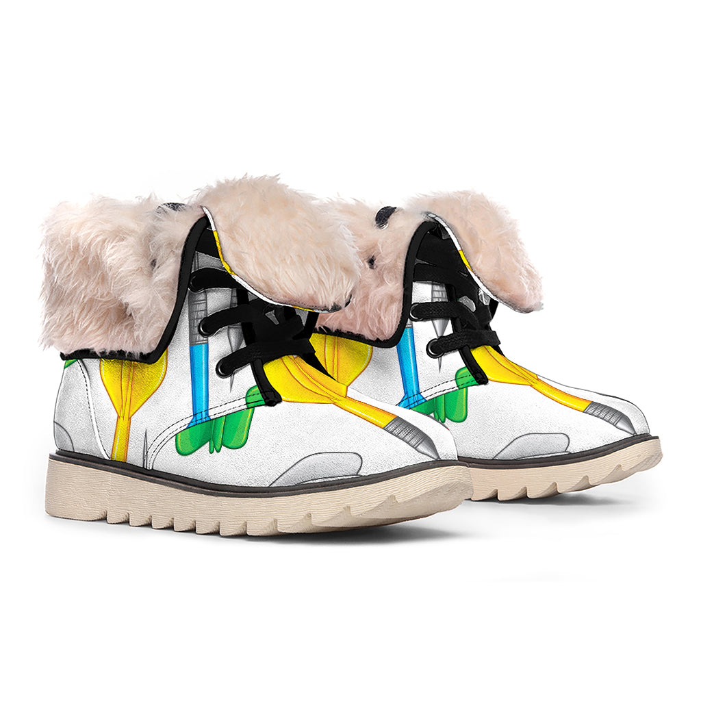 Colorful Darts Pattern Print Winter Boots
