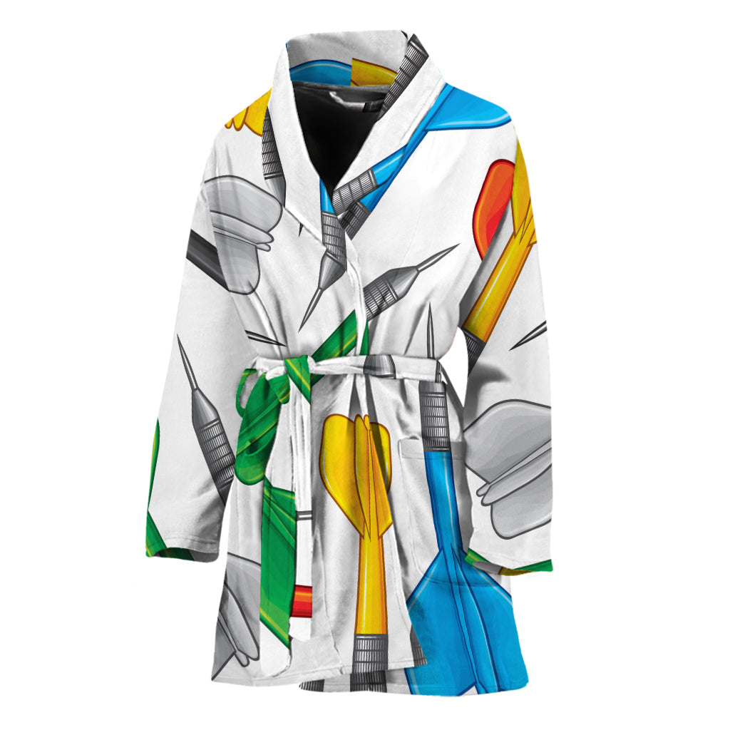 Colorful Darts Pattern Print Women's Bathrobe