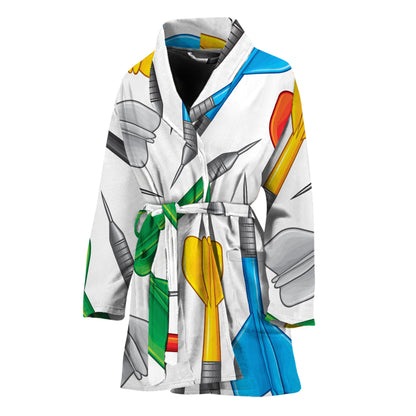 Colorful Darts Pattern Print Women's Bathrobe