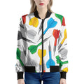 Colorful Darts Pattern Print Women's Bomber Jacket