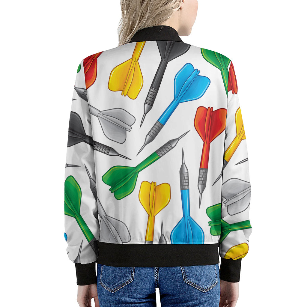 Colorful Darts Pattern Print Women's Bomber Jacket