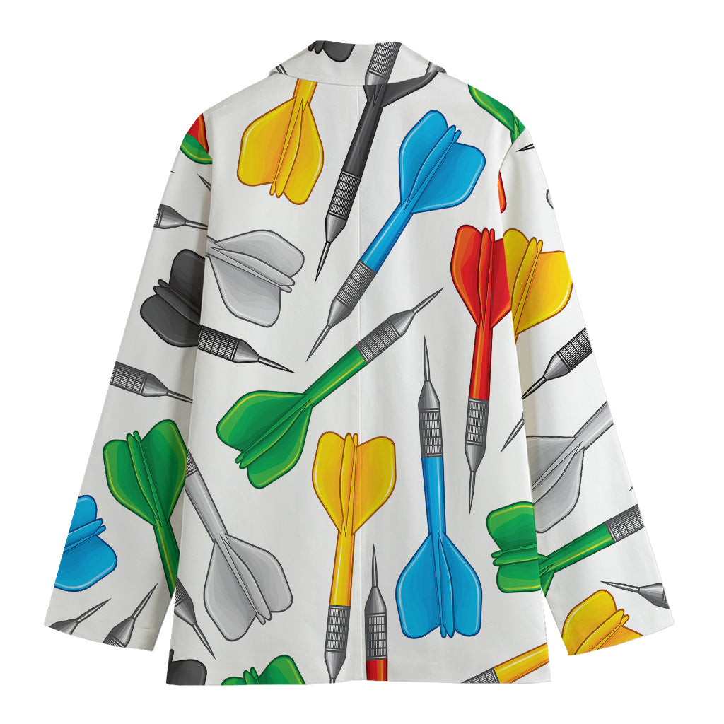 Colorful Darts Pattern Print Women's Cotton Blazer