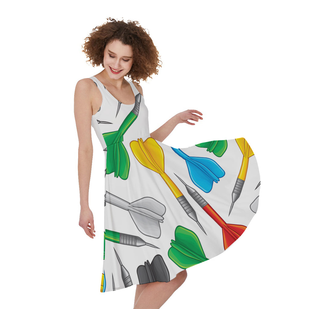 Colorful Darts Pattern Print Women's Sleeveless Dress