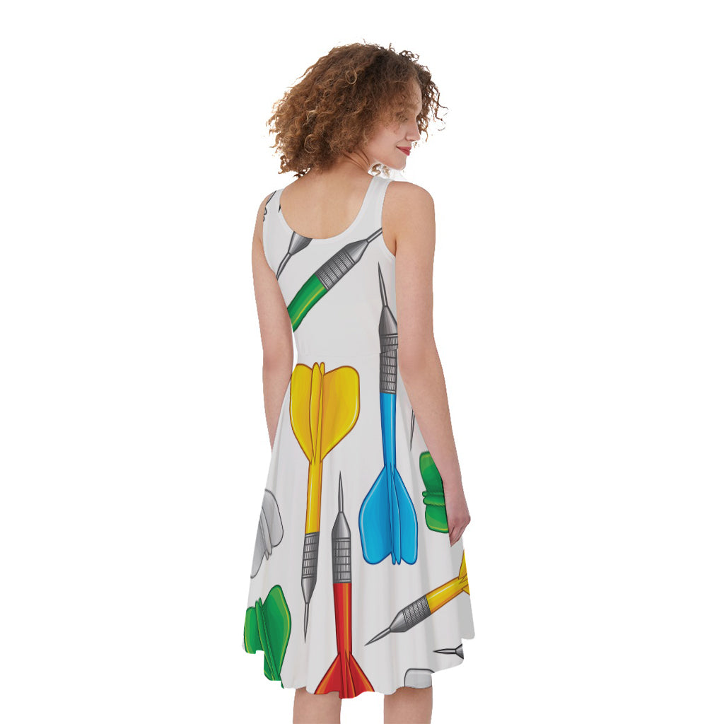 Colorful Darts Pattern Print Women's Sleeveless Dress
