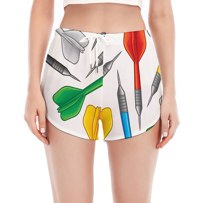 Colorful Darts Pattern Print Women's Split Running Shorts