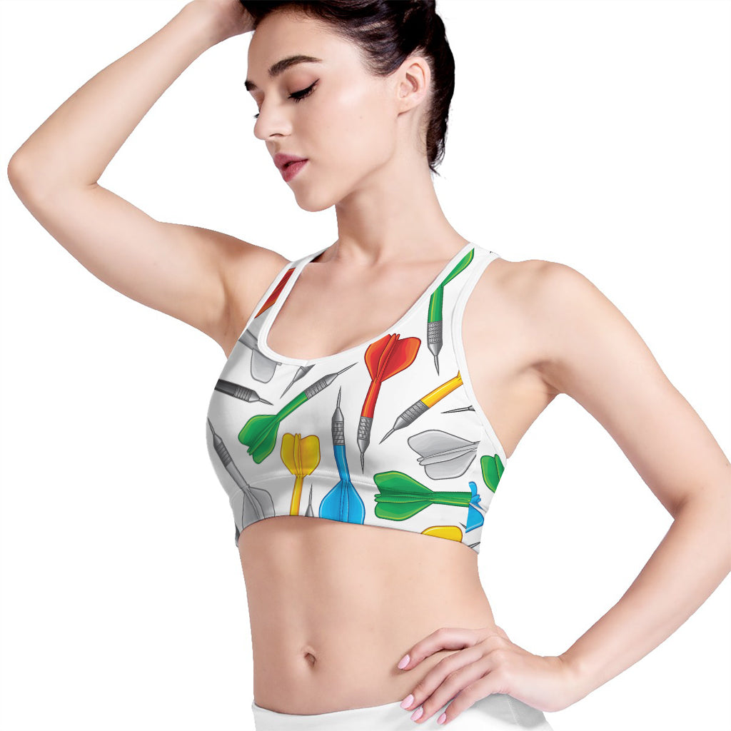 Colorful Darts Pattern Print Women's Sports Bra