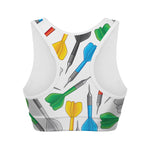 Colorful Darts Pattern Print Women's Sports Bra