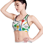Colorful Darts Pattern Print Women's Sports Bra