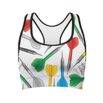 Colorful Darts Pattern Print Women's Sports Bra