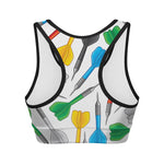 Colorful Darts Pattern Print Women's Sports Bra