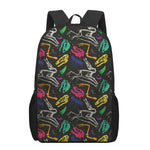 Colorful Dinosaur Fossil Pattern Print 17 Inch Backpack