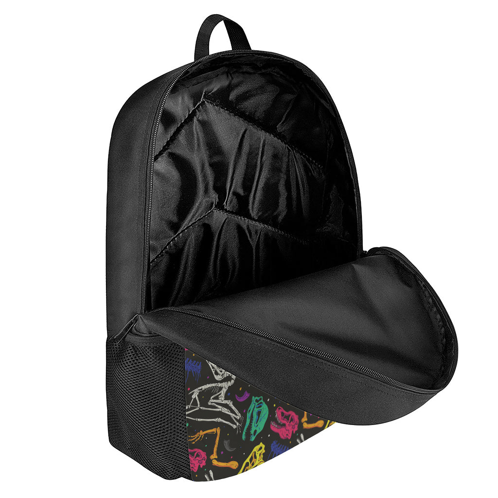 Colorful Dinosaur Fossil Pattern Print 17 Inch Backpack
