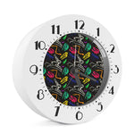 Colorful Dinosaur Fossil Pattern Print Alarm Clock