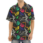 Colorful Dinosaur Fossil Pattern Print Aloha Shirt
