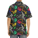 Colorful Dinosaur Fossil Pattern Print Aloha Shirt
