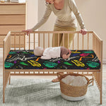 Colorful Dinosaur Fossil Pattern Print Baby Crib Sheet
