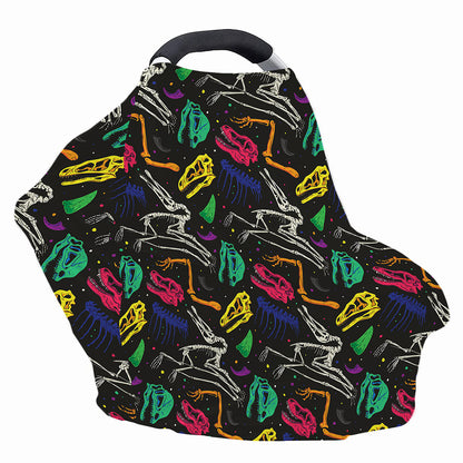 Colorful Dinosaur Fossil Pattern Print Baby Seat Cover