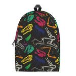 Colorful Dinosaur Fossil Pattern Print Backpack