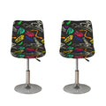 Colorful Dinosaur Fossil Pattern Print Bar Stool Covers