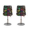 Colorful Dinosaur Fossil Pattern Print Bar Stool Covers