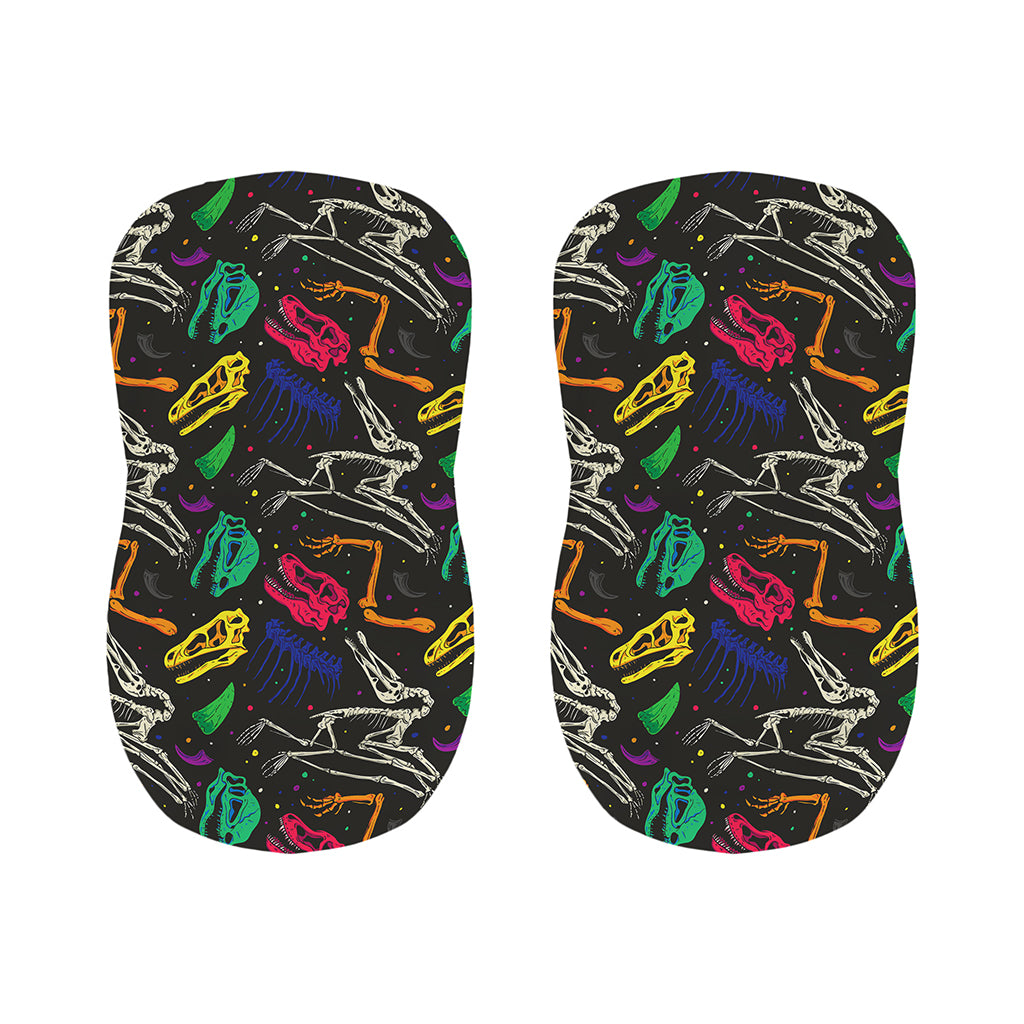 Colorful Dinosaur Fossil Pattern Print Bar Stool Covers