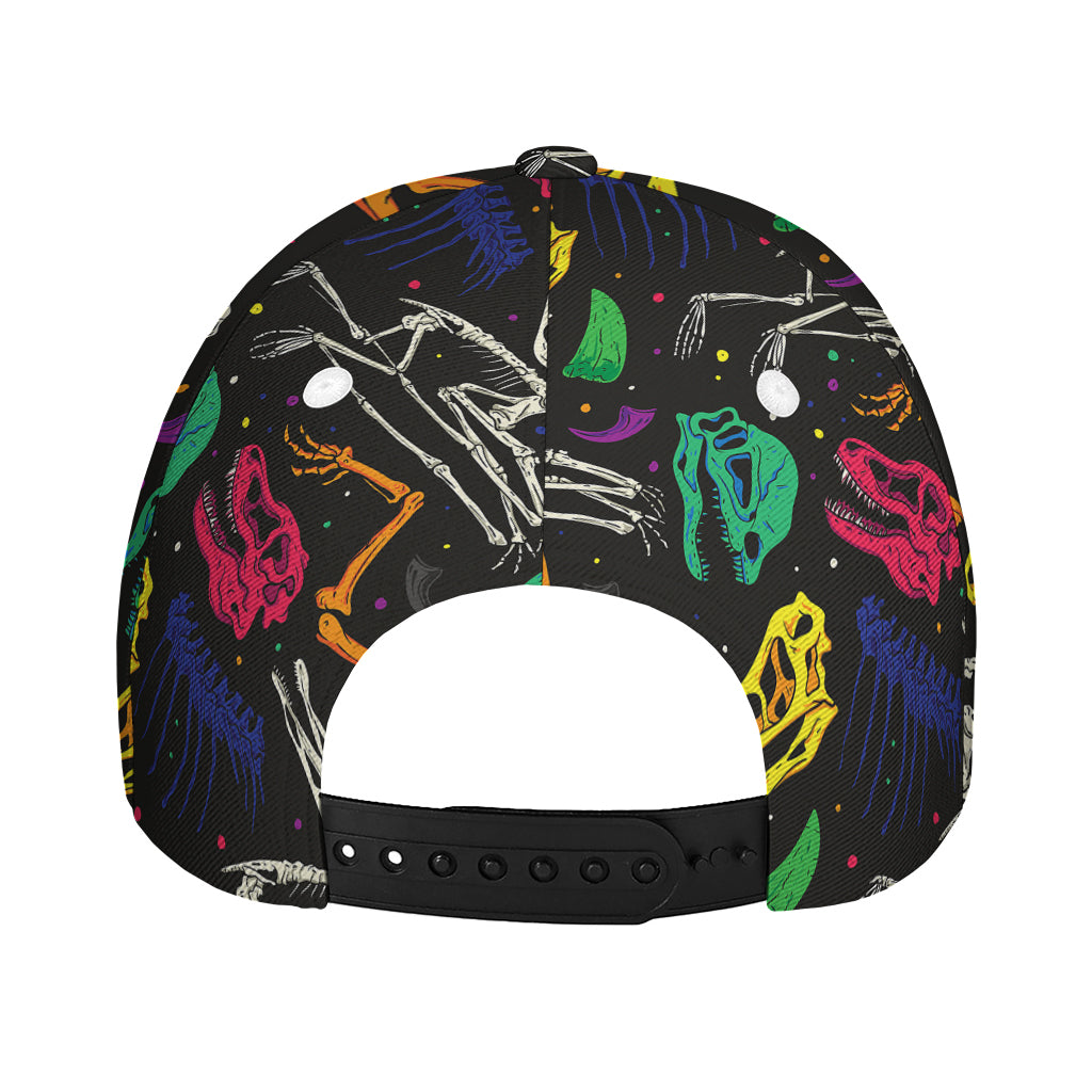 Colorful Dinosaur Fossil Pattern Print Baseball Cap
