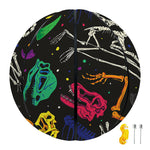 Colorful Dinosaur Fossil Pattern Print Basketball