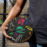 Colorful Dinosaur Fossil Pattern Print Basketball