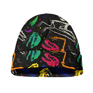 Colorful Dinosaur Fossil Pattern Print Beanie