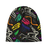 Colorful Dinosaur Fossil Pattern Print Beanie