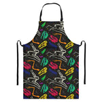 Colorful Dinosaur Fossil Pattern Print Bib Apron With Pocket