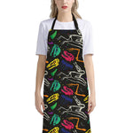 Colorful Dinosaur Fossil Pattern Print Bib Apron With Pocket