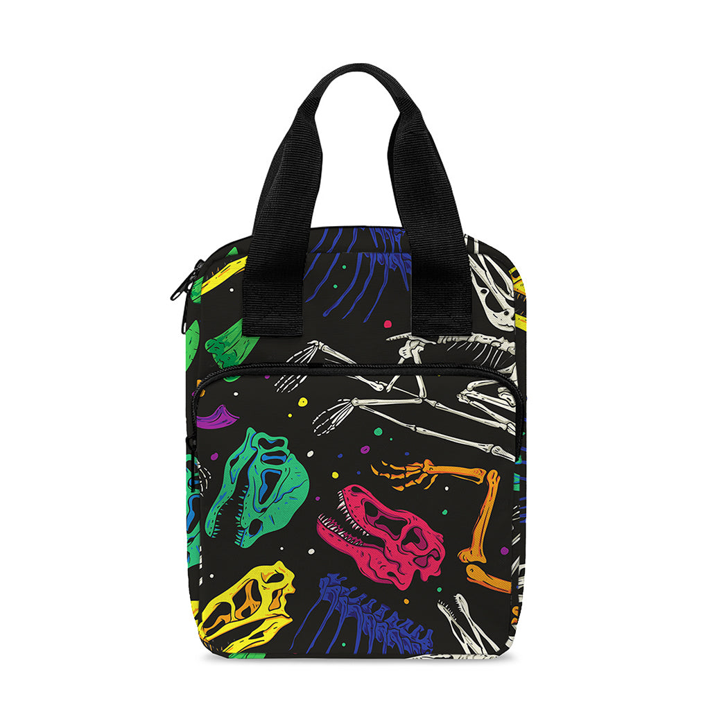 Colorful Dinosaur Fossil Pattern Print Bible Tote Bag