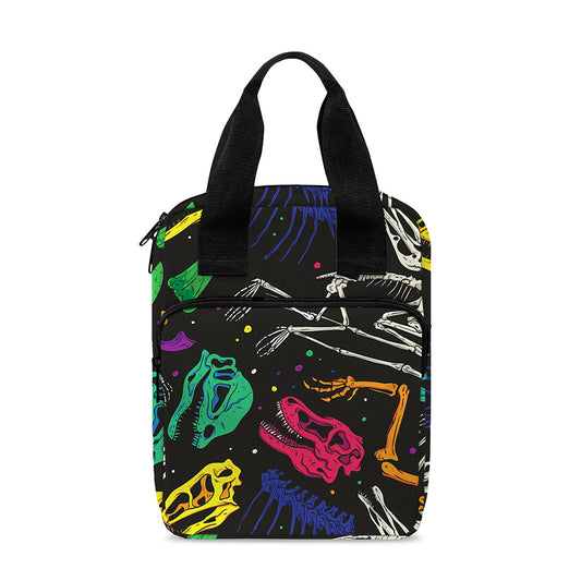 Colorful Dinosaur Fossil Pattern Print Bible Tote Bag