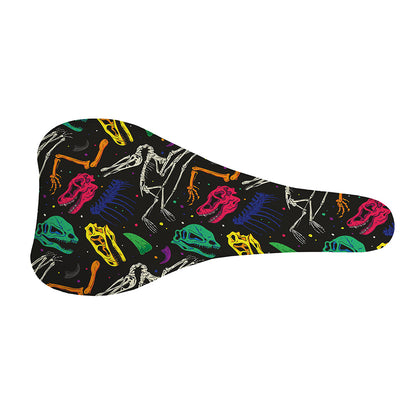 Colorful Dinosaur Fossil Pattern Print Bicycle Seat Cover
