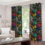 Colorful Dinosaur Fossil Pattern Print Blackout Grommet Curtains