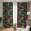 Colorful Dinosaur Fossil Pattern Print Blackout Pencil Pleat Curtains