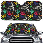 Colorful Dinosaur Fossil Pattern Print Car Windshield Sun Shade