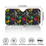 Colorful Dinosaur Fossil Pattern Print Car Windshield Sun Shade